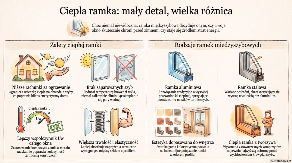 Infografika: Czym jest ramka międzyszybowa i jaką funkcję pełni w oknie?