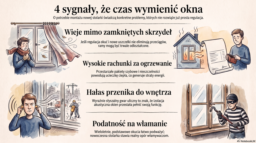 Infografika: Po czym poznać, że okna wymagają wymiany?