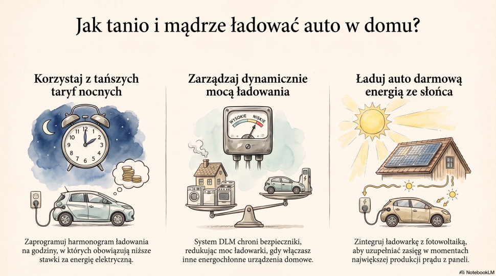 Infografika: Jak tanio ładować auto w domu?