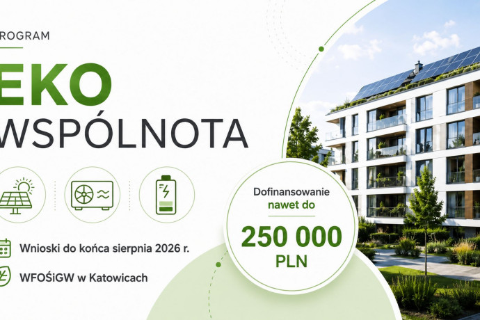 Eko Wspólnota 2026 tylko do końca sierpnia. Do 250 tys. zł na poprawę efektywności energetycznej budynków