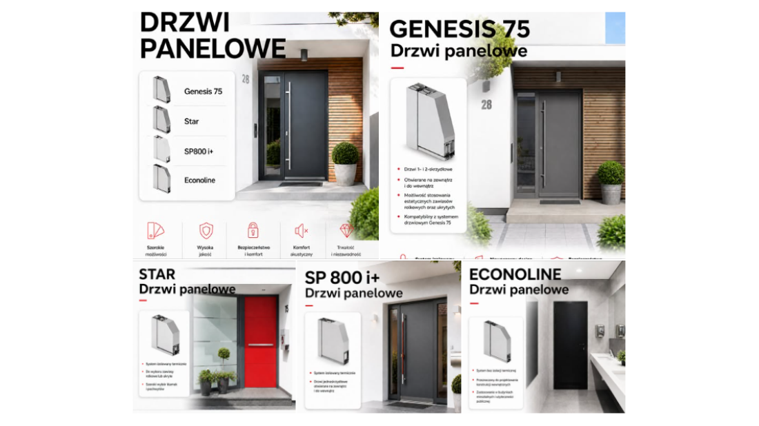 Aluminiowe drzwi panelowe na lata. Design to tylko jedna z ich zalet