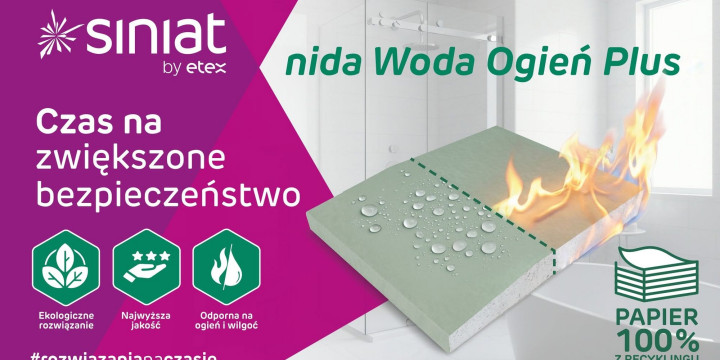 Nida Woda Ogień Plus 15 – płyta GK do wymagających wnętrz