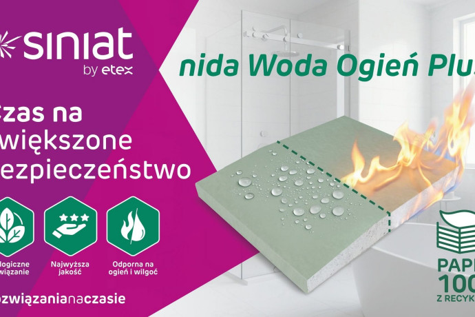 Nida Woda Ogień Plus 15 – płyta GK do wymagających wnętrz