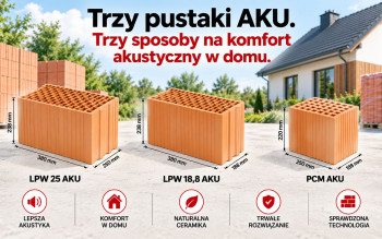 Trzy pustaki „AKU”, trzy zupełnie różne konstrukcje. Który ma 1170 kg/m³?