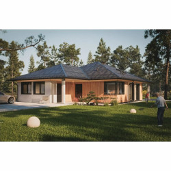 Dom Laguna 143 m² – komfortowy dom parterowy z garażem w bryle