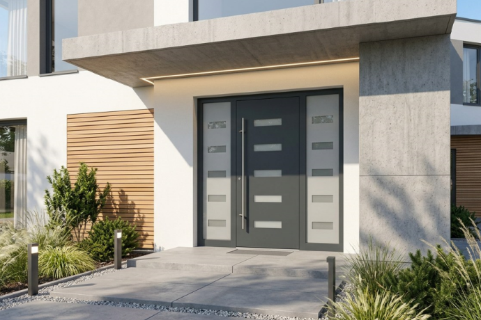 Drzwi aluminiowe Alu Prestige+ – jak wybrać wejście, które nie wychłodzi domu