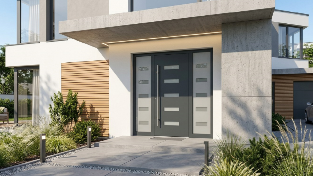 Drzwi aluminiowe Alu Prestige+ – jak wybrać wejście, które nie wychłodzi domu