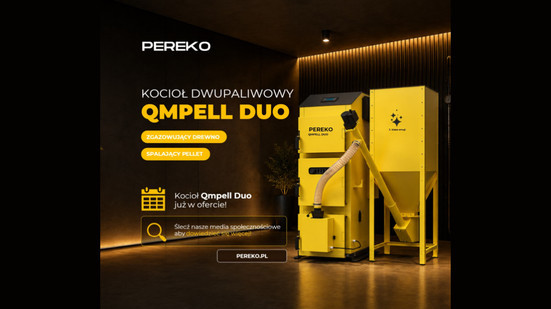Dwupaliwowy kocioł na drewno i pellet - QmPell DUO