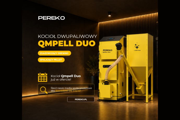 Dwupaliwowy kocioł na drewno i pellet - QmPell DUO