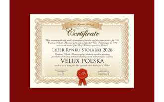 VELUX Polska Liderem Rynku Stolarki 2026. Wieloletnia pozycja lidera potwierdzona wynikami branżowymi