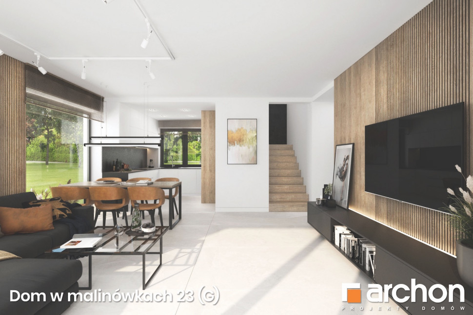 Kosztorys wykończenia domu - część dzienna „Dom w malinówkach 23 (G)” o powierzchni ok. 120 m2 autorstwa ARCHON+ Biuro Projektów