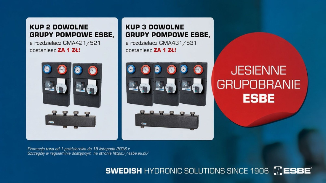 Jesienne grupobranie ESBE. Rozdzielacze GMA za 1 zł netto dla instalatorów