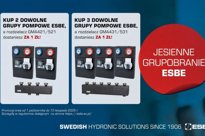 Jesienne grupobranie ESBE. Rozdzielacze GMA za 1 zł netto dla instalatorów
