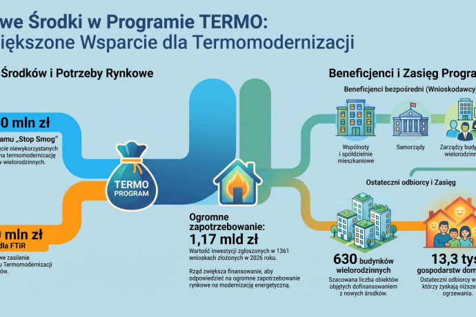 Ponad 140 mln zł więcej na termomodernizację. Nowe środki na poprawę efektywności energetycznej budynków